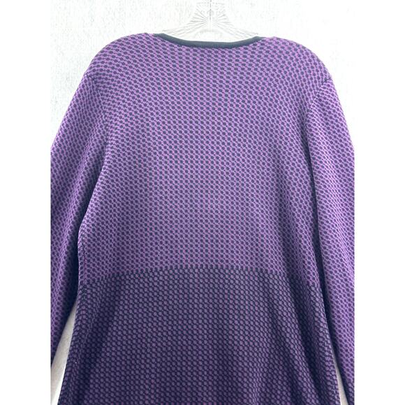 Pendleton Size Large Cardigan Sweater Houndstooth Merino Wool Purple Black - Picture 10 of 10